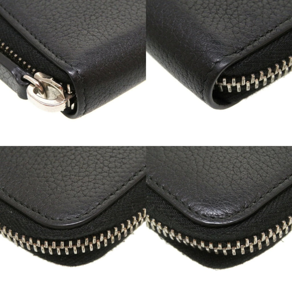 Leather Coin Round (Good) Black Men's Case Pre-Owned Dior Homme