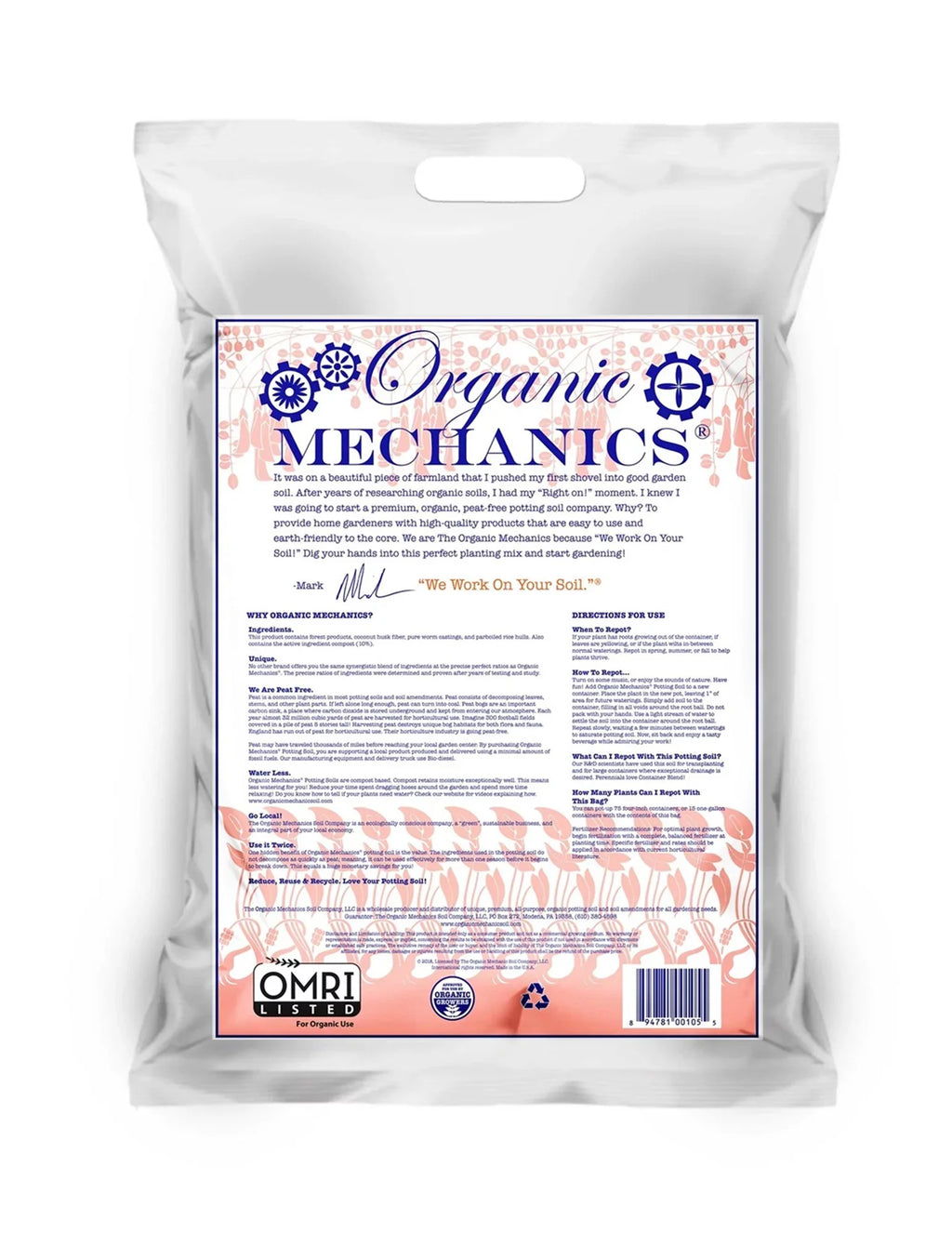 Peat cu Potting 2 Blend Organic All Free Mechanics Container Soil, Purpose ft