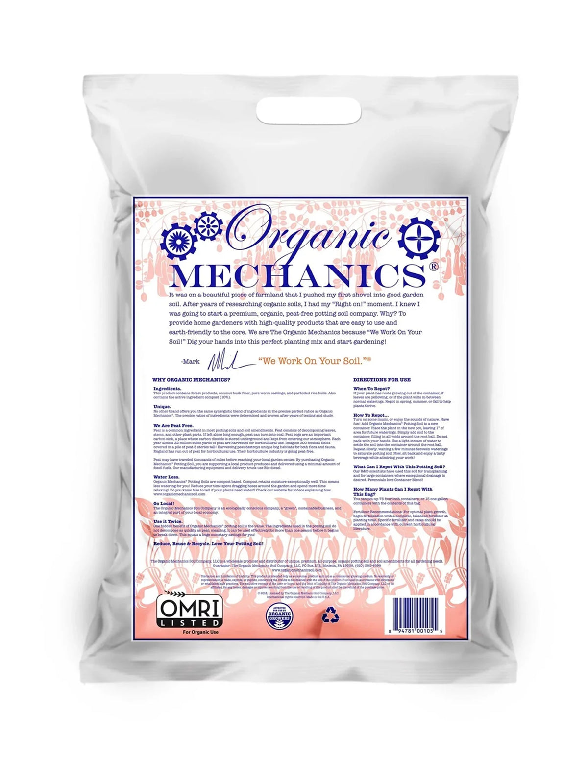 Peat cu Potting 2 Blend Organic All Free Mechanics Container Soil, Purpose ft