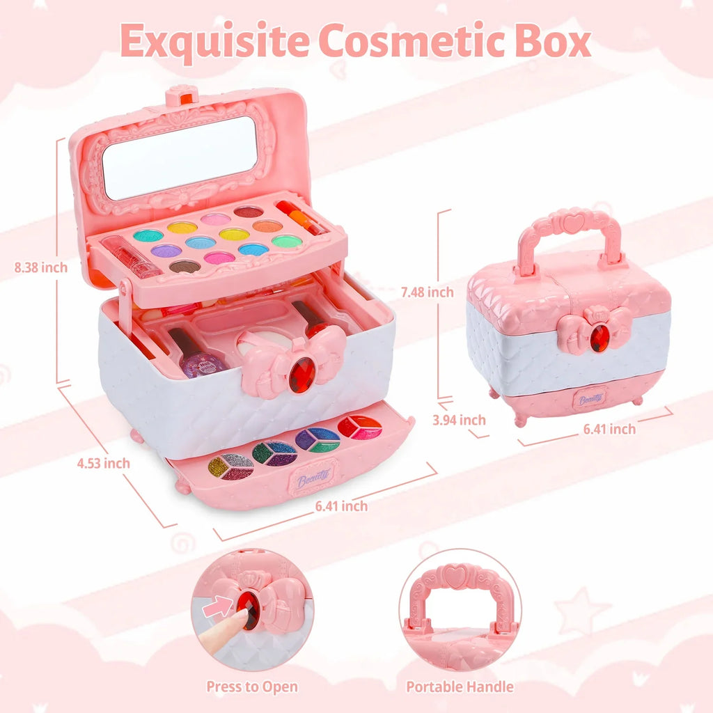 Frozen 3-12 Toys Cosmetic, & Makeup Kids Toddler for Washable Old & Safe Birthday Kit Year Set, Makeup Pcs Girl Girl Set Non-Toxic Gift Kids (Pink) for Real Makeup Girl Little 42 Christmas