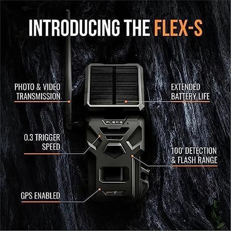 Solar Panel, Optional Range, Card Cellular LTE Flex-S Backup Integrated 100-foot Connectivity, Battery SD Internal SPYPOINT Micro Camera, Trail Solar Flash/Detection 32GB Battery, +