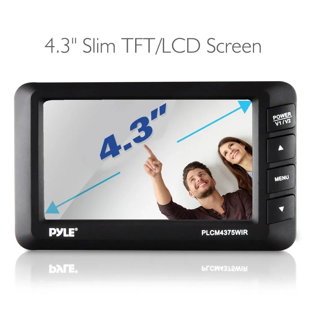Parking/Reverse Display View 4.3’’ Vehicle with Monitor & PYLE Backup - Kit Camera Wireless Rear Screen System PLCM4378WIR.5 -