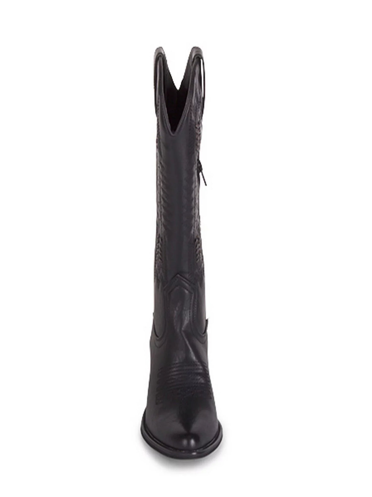 Block Pull Heel Woven Black Toe 5.5 WANTED Boot Tabs Texan Detailing Western Padded Whip-Stitch Pointed Womens
