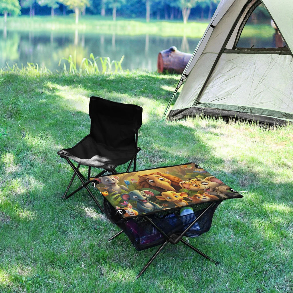 Picnic Beach BBQ Table Fishing Forest Camping Folding Portable Table Storage Travel Compact in Outdoor for Elephant with Table Bag
