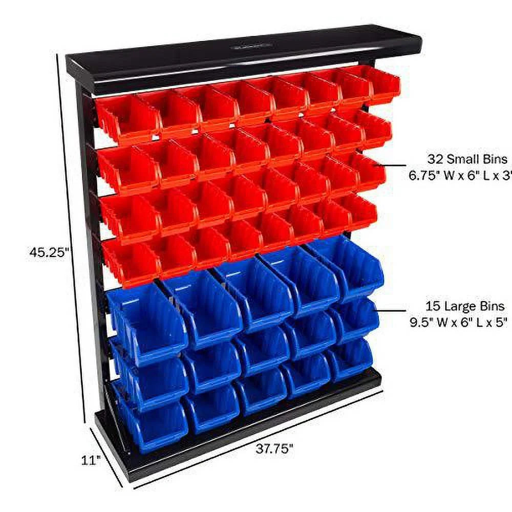 Mountable Rack Bin Removeable 47 Container Tools with for Stalwart Storage 75-ST6079 Drawers Organizer-Wall