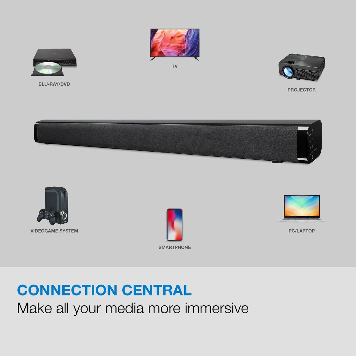 29" Wireless ITB031B Bluetooth Soundbar, iLive