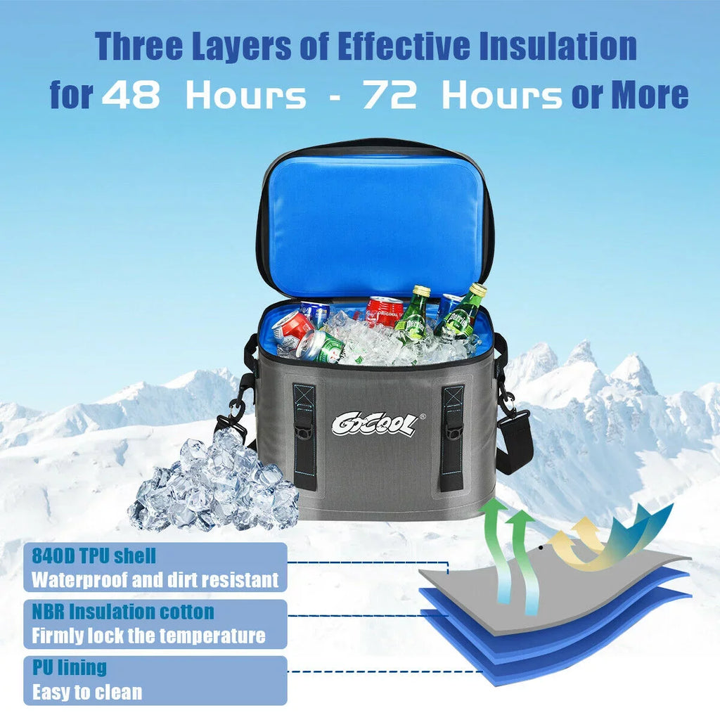 Bag Water-Resistant Cooler For Portable Cans Leak-Proof 30 Picnic Soft Insulated Gymax