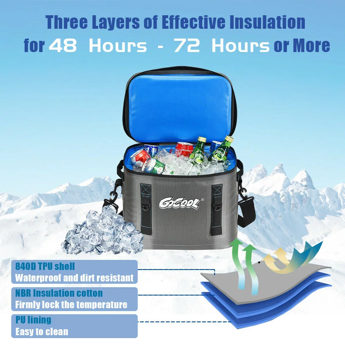 Bag Water-Resistant Cooler For Portable Cans Leak-Proof 30 Picnic Soft Insulated Gymax