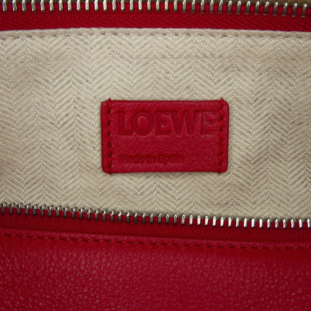 Authenticated (Good) Unisex Red LOEWE Mushroom Small Puzzle Pre-Owned Satchel Edge Leather Calf