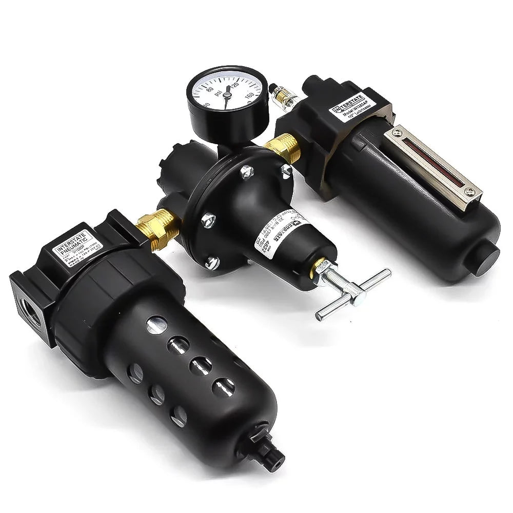 Integral Bowl Regulator Filter WC1081HDGP Made Interstate Handle - USA in Poly â€ Pneumatics Lubricator 1/2" Combo Large "T"