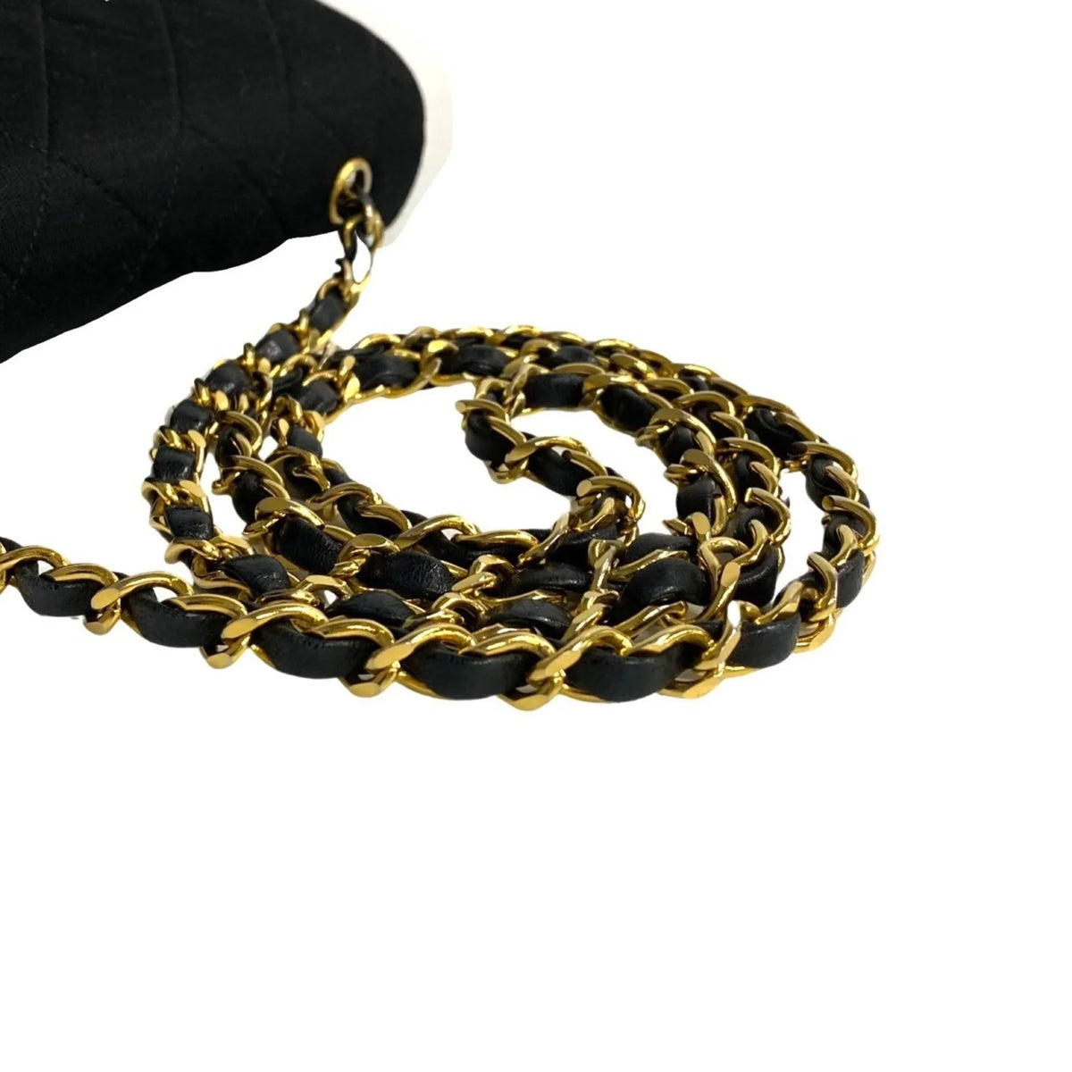 Bag Lambskin Turnlock Flap Chain Shoulder Pre-Owned (Good) Black CHANEL Matelasse 73960 Full Cotton