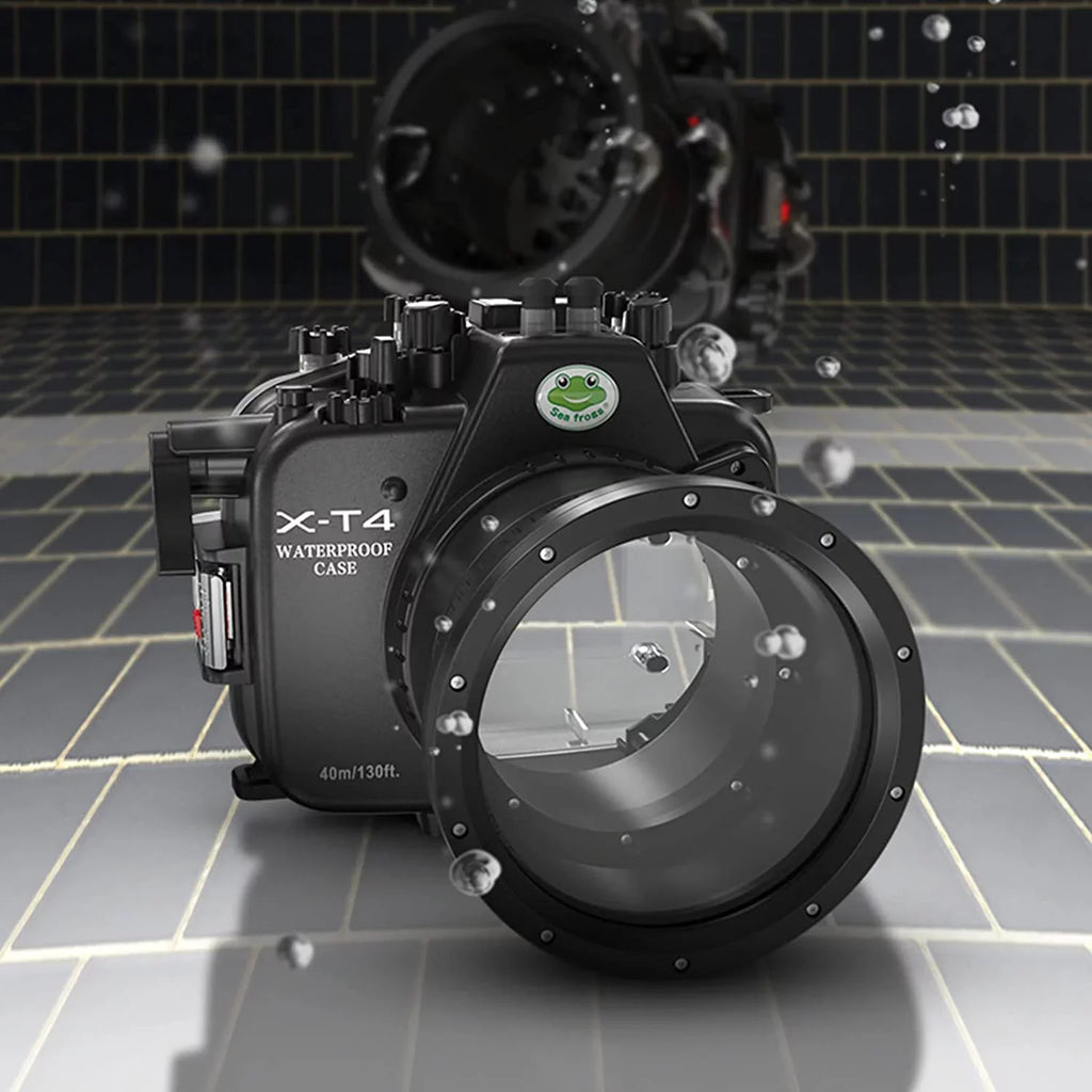 X-T4 for Scuba Seafrogs Flat Camera Port Case Waterproof Fujifilm w/Short Underwater Fuji [40M/130FT] Housing xt4