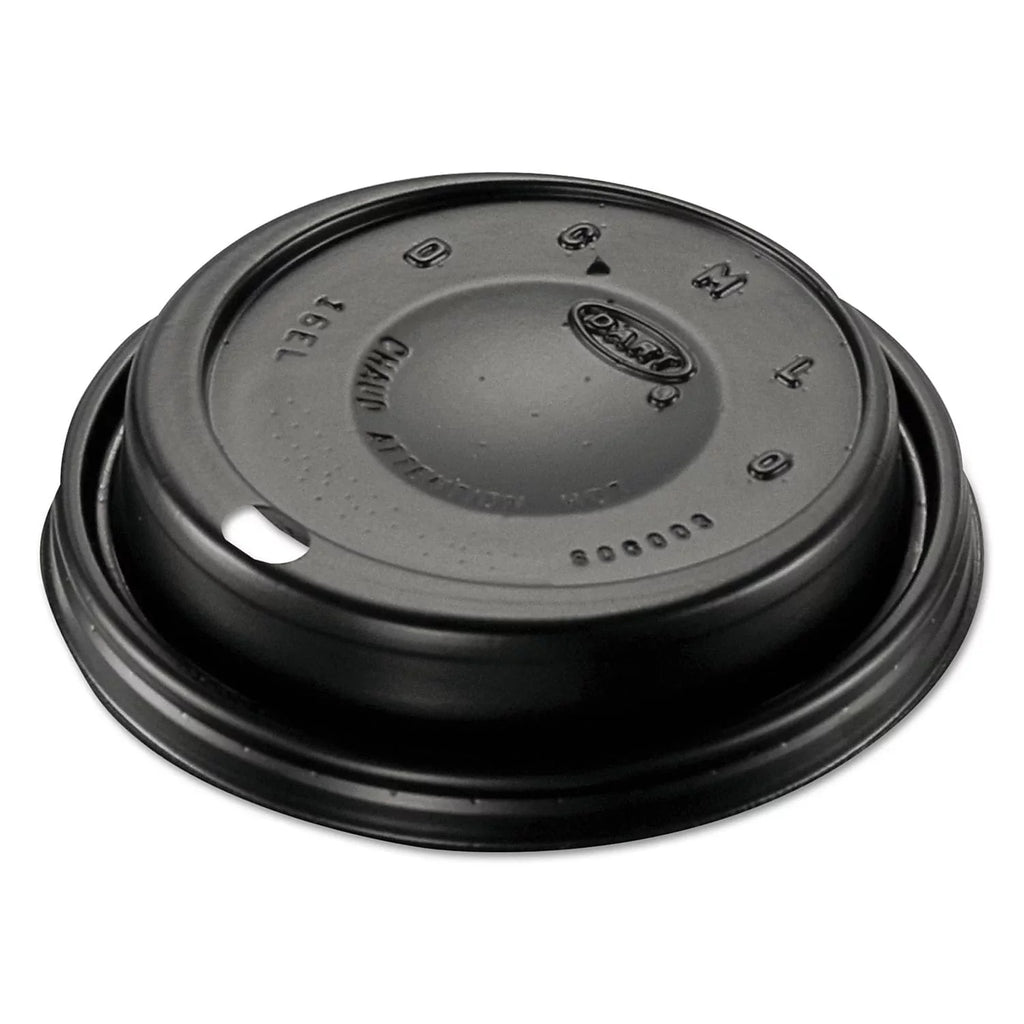 Dome - Lids (1000/Carton) 16ELBLK Dart Black Cappuccino Plastic Sipper