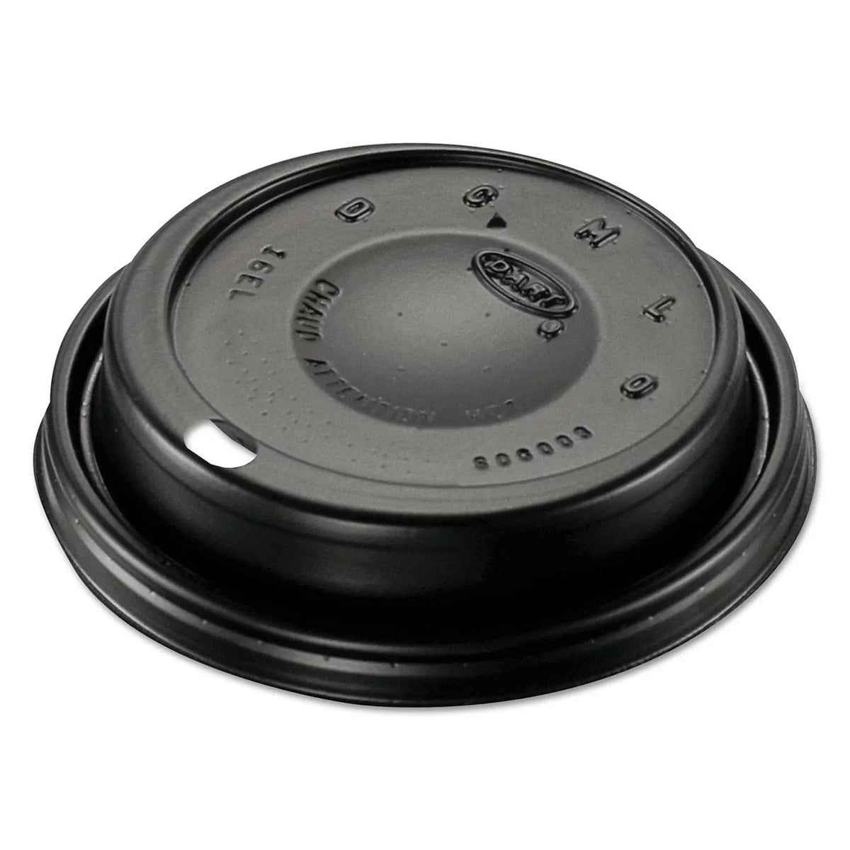 Dome - Lids (1000/Carton) 16ELBLK Dart Black Cappuccino Plastic Sipper