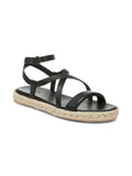 9 Strappy Adjustable Strap VINCE. M Smith Toe Espadrille Womens Round Black Ankle Shoes