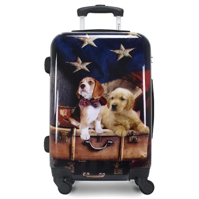 20-Inch Expandable Spinner Dogs Carry-On Hardside Freedom Luggage Pups