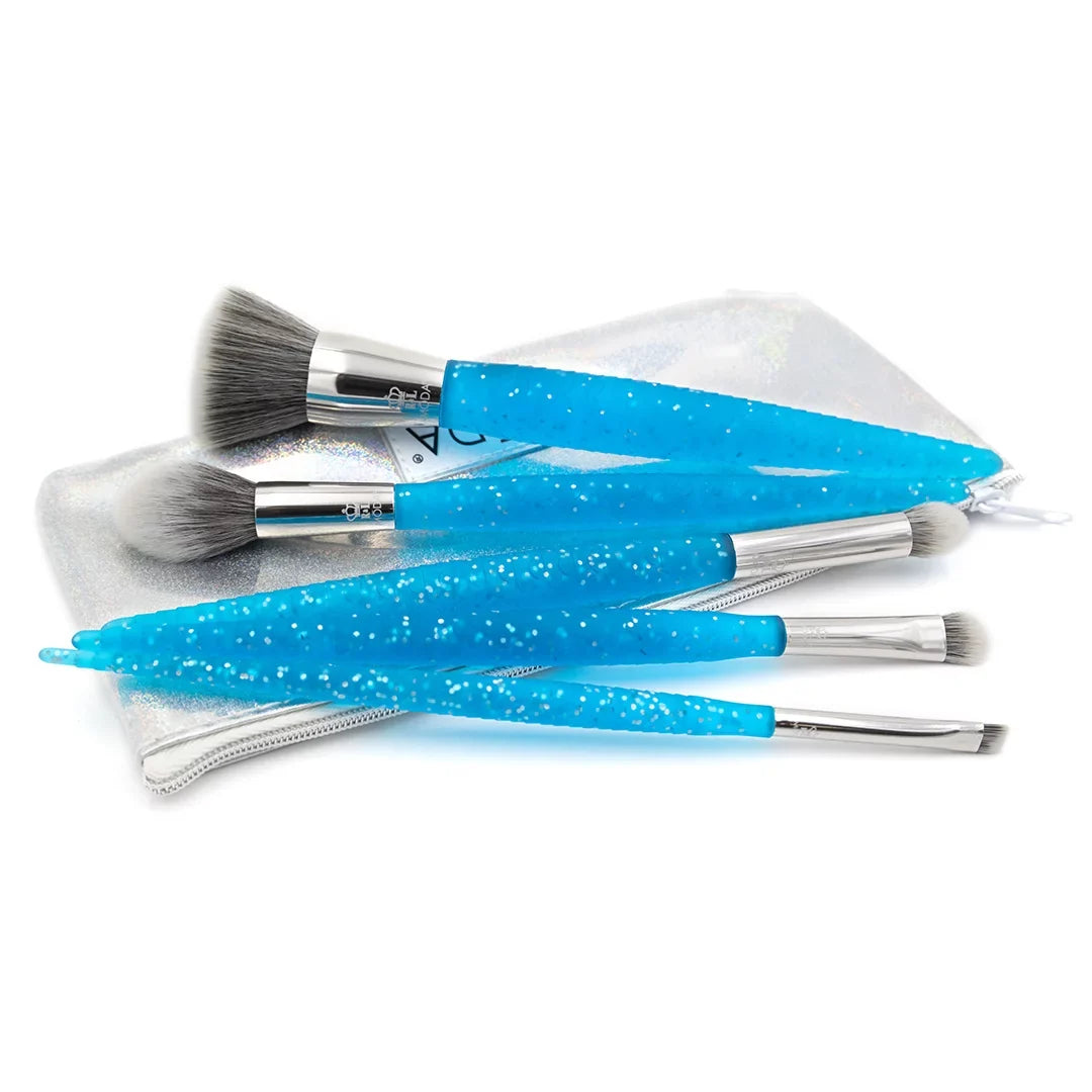 Crease and Brushes Brush 6pc Brush Includes Set, Moda Small Mythical Makeup Makeup Accentuate, Blue Shader, Fire