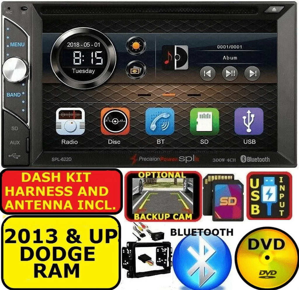 RAM USB PACKAGE JEEP RADIO CD/DVD SD CAR AUX STEREO BLUETOOTH 2013-2019 CHRYSLER