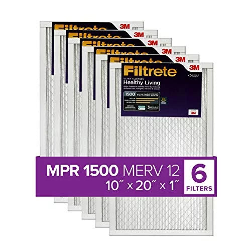 10x20x1, Filtrete 19.81 Living AC 0.78) Furnace x Ultra 9.81 Air 1500, (exact Healthy dimensions x MPR Filter, 6-Pack Allergen,