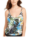 OLIVE top, TROPIC Klein US MULTI Calvin RAINFOREST 2X-Large Tankini Blouson Swim