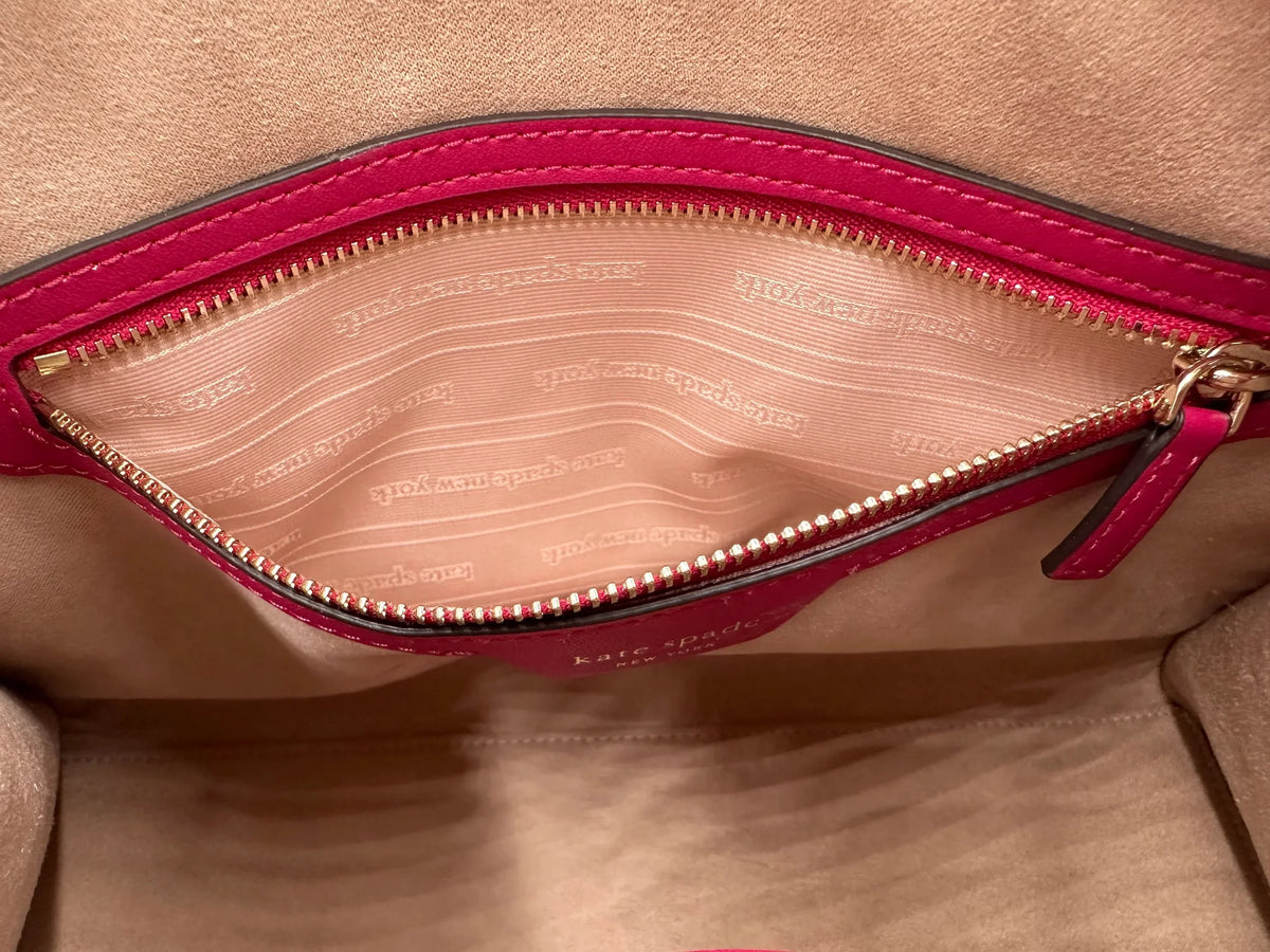 Satchel Colorblocked Medium - Kate Multi Top Spade Zip Knott Renaissance Rose