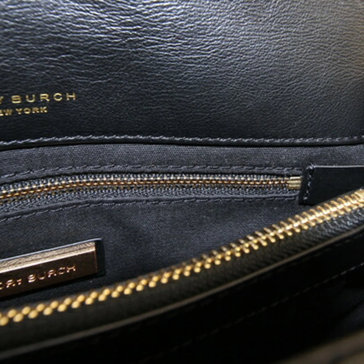 Chevron Chain Burch Black (Good) Bag Pre-Owned Leather TORY 58465 BURCH Quilted Women's Tory Shoulder Kira