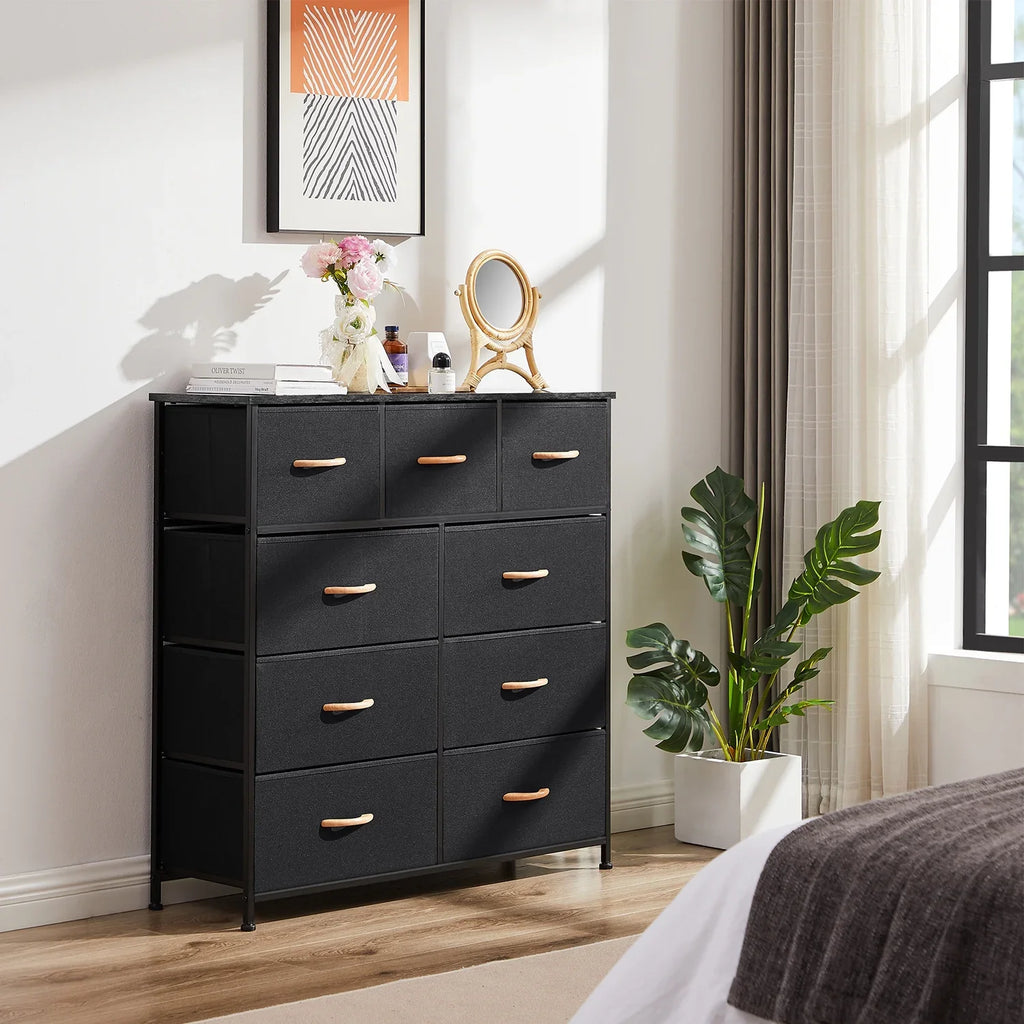 of for Stand, Organizer Drawers Units, Storage Drawers, Bigroof for Chests Clothes, Dresser Wooden with & with Tower TV Black 9 Closet, Wide Fabric Top, Dresser Fabric Bins Bedroom Dresser