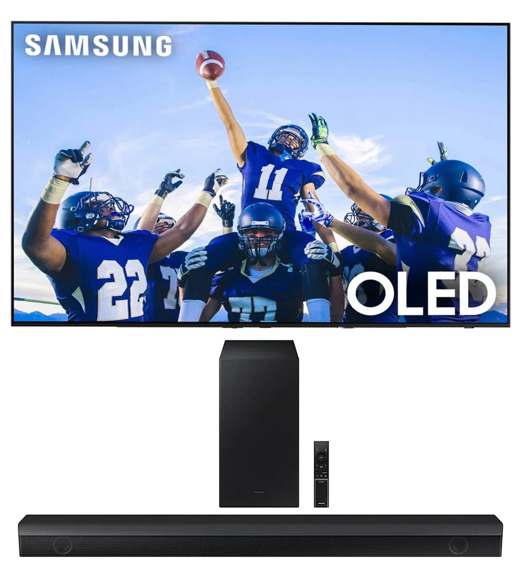 Upscaling OLED Samsung TV (2023) with QN55S90CAFXZA 2.1ch Subwoofer 4K 55" Smart AI Soundbar and Audio with HW-B550 Dolby with a Samsung