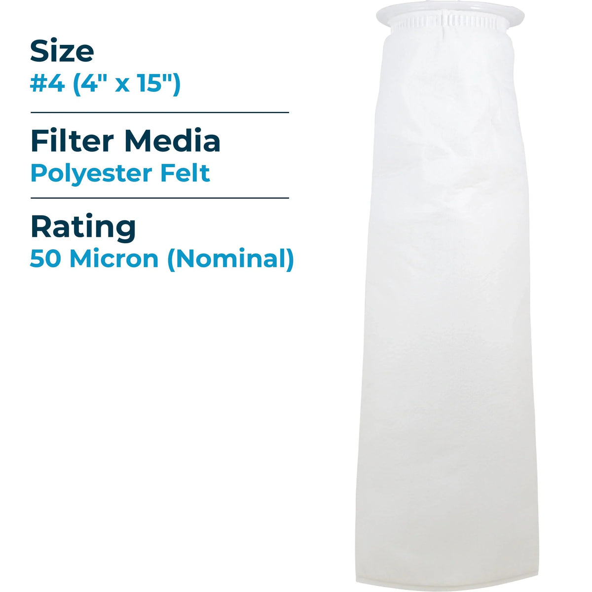Filter 40) SP-BE-4-50 #4 Polyester (Case Bag Felt of SpiroPure Liquid 50 (20") Micron