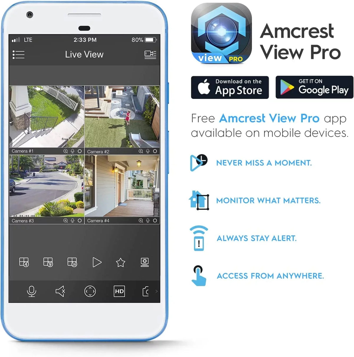 8MP Security Camera, x Turret 4K Amcrest POE (2 IP (2 @25fps, 2K) x Outdoor 4MP) Dual-Lens AI