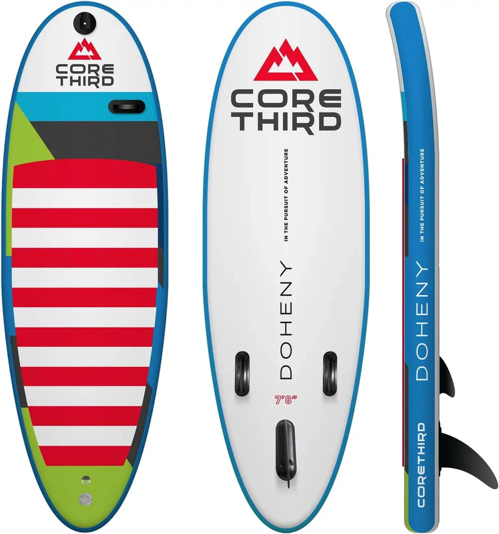 and Lakes Paddle Beaches Board 7'8" Inflatable SUP Doheny Core Kit with Third Complete for