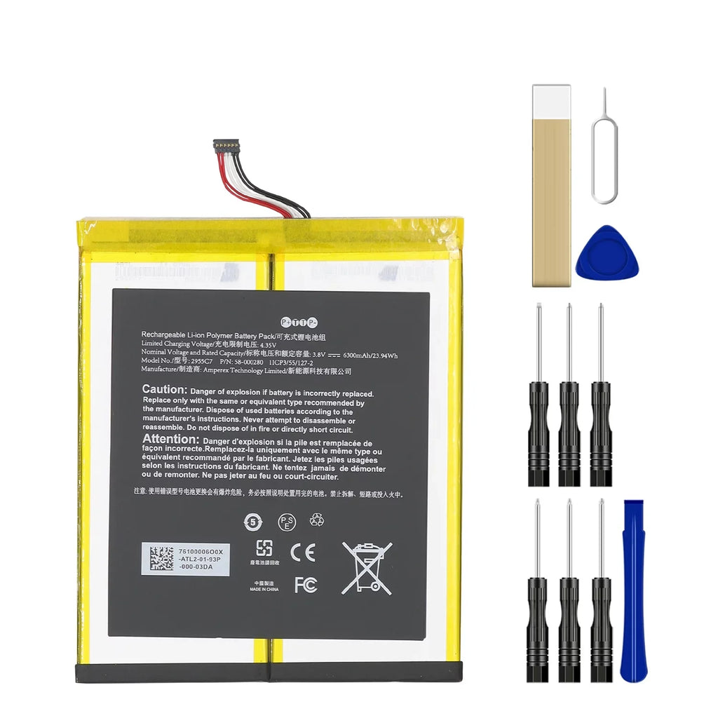 10.1 Replacement Kindle SL056ZE Amazon 2955C7/26S1015 HD Tool Battery For Gen Fire 7th