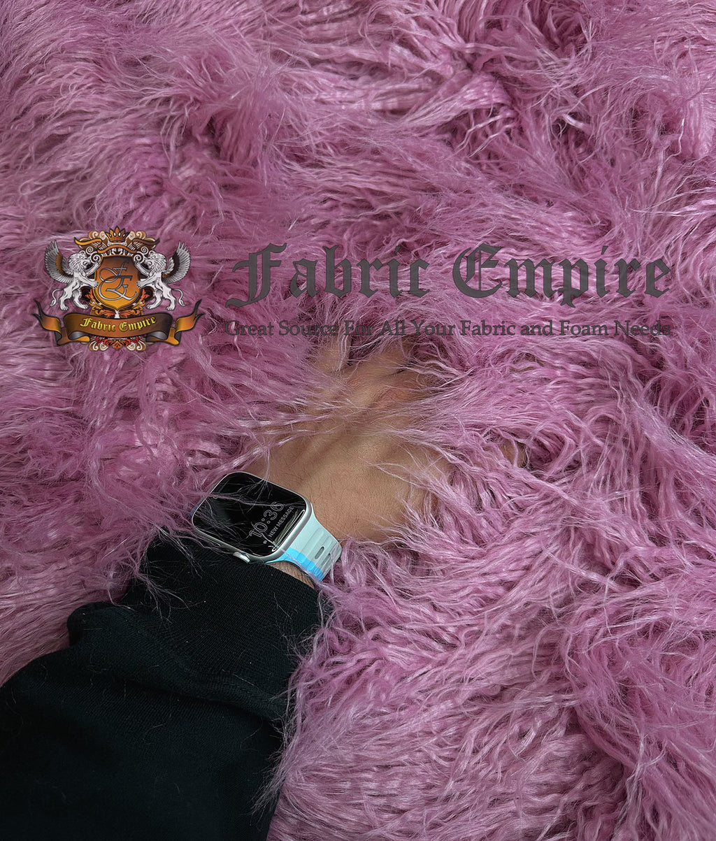 3.5" / Fake Rose) Yak 58" (Dusty Faux Continuous Craft, Yard Sewing Wide Fire LONG FUR Yarn Yard Pile 2.3oz Cosplay by Retardant Per Japanese CURLY Sold
