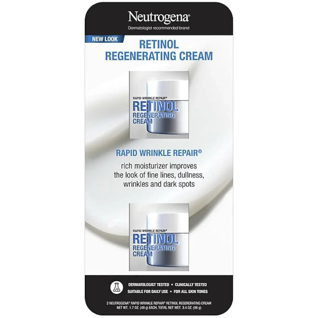 Daily Face and Rapid Fine Retinol Acid Lines, Face Fragrance to Neutrogena and Retinol Repair Free, 1.7 Fight Cream Hyaluronic Moisturizer, with Wrinkles, Anti-Aging Dark Spots, Wrinkle