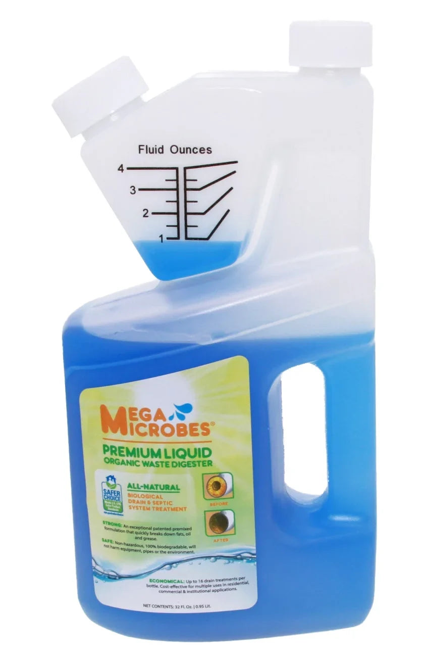 Septic, Treatment, Drain, and MML-32FL Bottle MegaMicrobes MML-5GL No-Mixing 32-Ounce Liquid Pump Trap