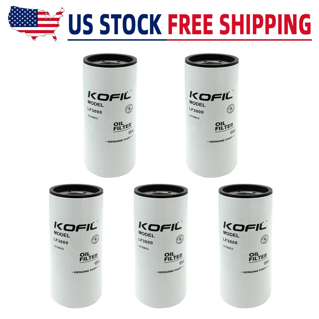 For Combination Cummins Oil Filter Lube Fleetguard 5pcs Filter LF3000
