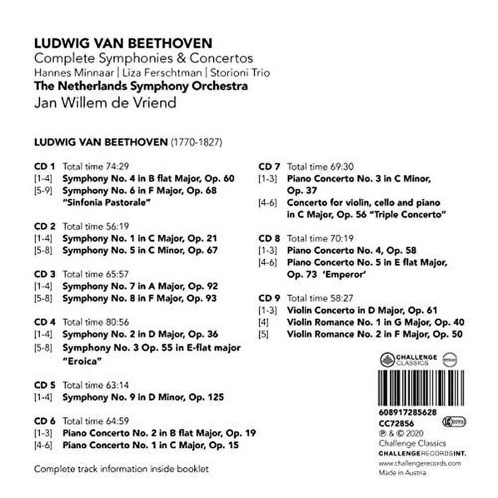 Vriend Complete Orch Symphonies / CD Symphony - Netherlands & / Concerto Beethoven -