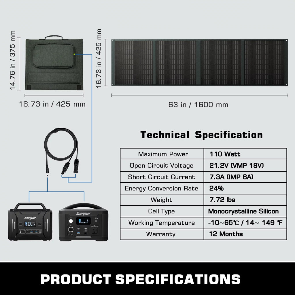 Station for Solar Fast Foldable Portable with for Output Panel Segmart 110W, Power and Trailer PD18W Car Charging Marine Power Devices, Camping Station USB