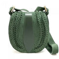Womens Lara Green Messenger Light Suede Leather Artisan Italian Vintage Bag, Small -
