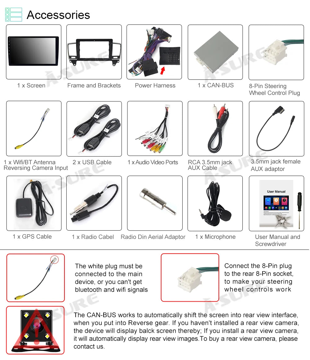 2+32GB Navi Stereo W166 GPS 12 X166 WiFi Radio Mercedes-Benz For Car GLE 2012-2015 Android GL ML
