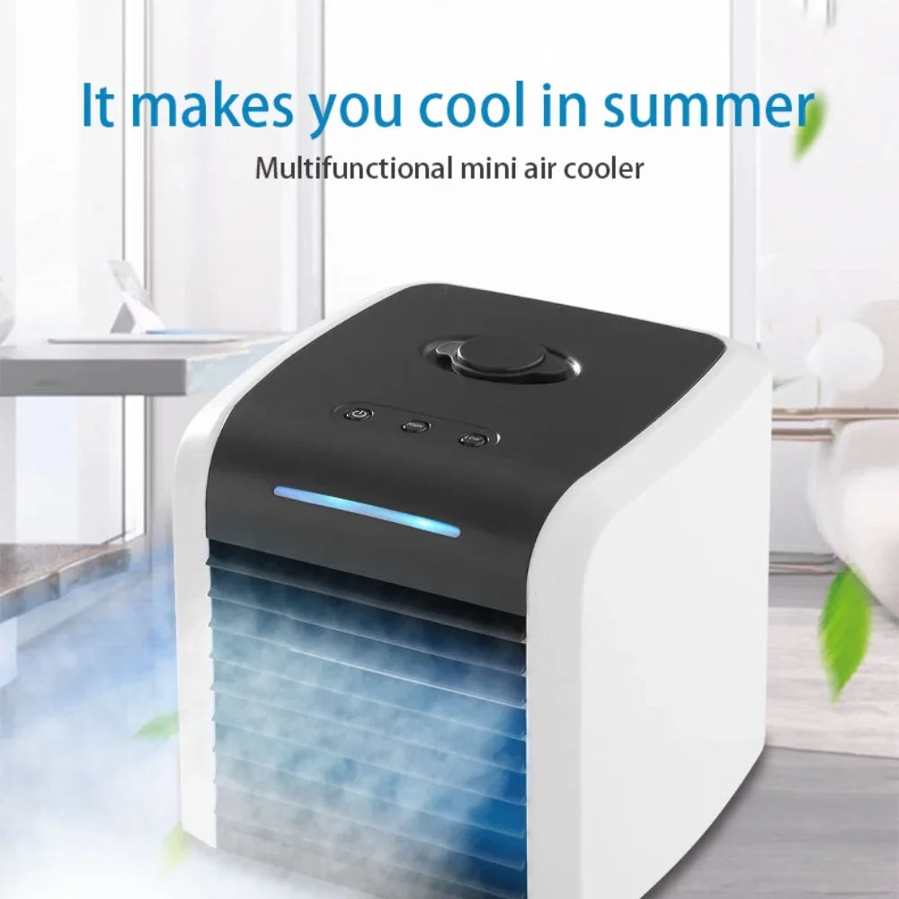 Cooler, Air with USB Quiet Room Personal Portable Mini Evaporative Home Rechargeable Conditioner, 2 Fan, Desk Air Office for Fan Speeds