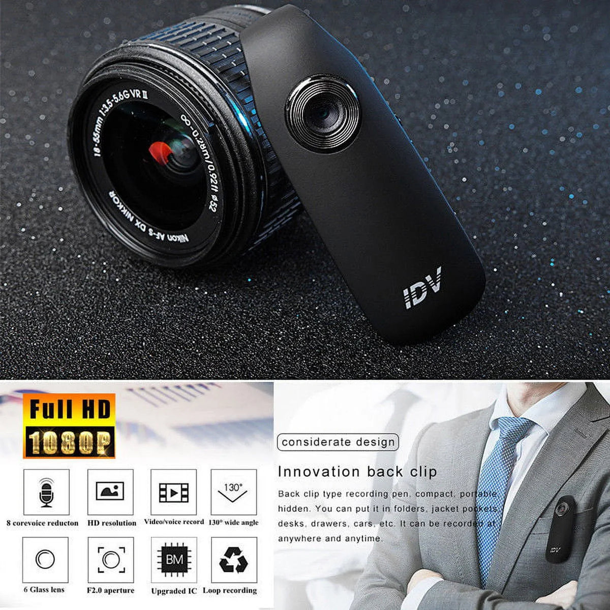 Body Mini Camera Bike Motion Smart 1080P Cam Police Dash Motorcycle Camcorder