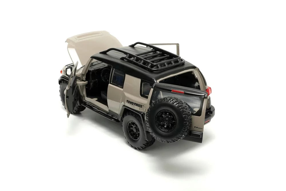 Roof 1/24 Toyota scale 34008 Jada and FJ Toys Cruiser Diecast w/ Wheels, Car Extra Rack - - Beige