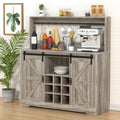 Bar Room(Gray) 6 Bar Deco Cabinet Dining Rack Urban Coffee with Storage,Liquor with Sideboard for Kitchen and Hooks Buffet