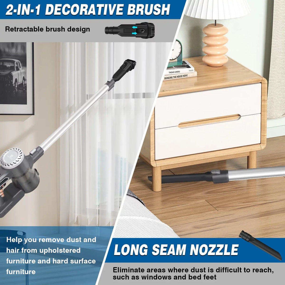 with Mins Runtime, for Home Powerful 30 in Dayplus Cleaners 1 Filtration Up Stick Cordless Batteries, Vacuum Lithium HEPA Vacuum to 6 Upright 2000mAh Cleaner,