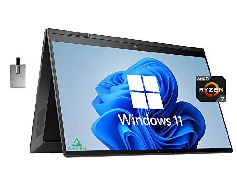 11, Laptop, Card True x360 7 15.6" 2-in-1 Radeon Graphics, RAM, Backlit Ryzen 2TB Envy Black, Win 5825U, Keyboard, Vision USB SSD, HP Touchscreen 5MP 64GB 2022 PCIe AMD 32GB AMD Camera, IR