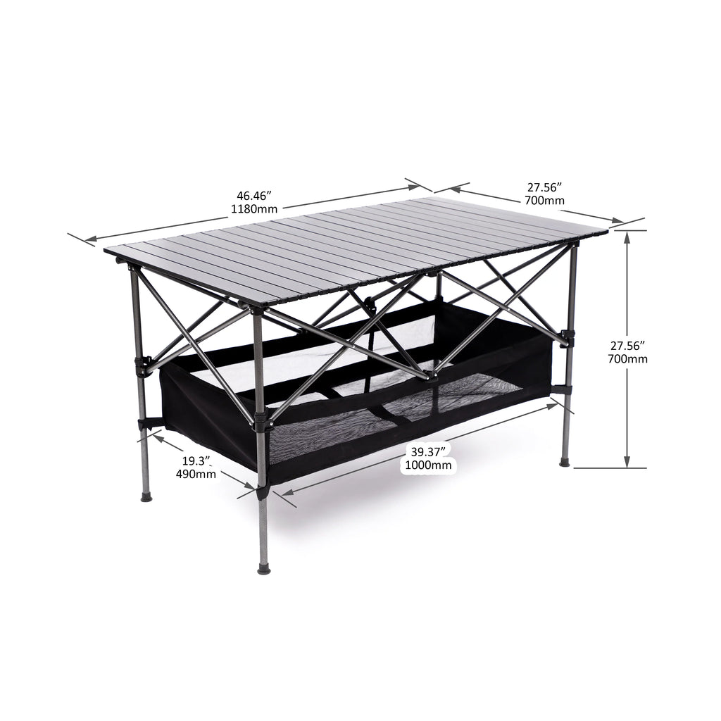 Outdoor Party, 5, Camping, Patio, BBQ, Picnics, Folding of Indoor, Table and Chair for Set Outdoor Black/Gray Beach,Backyard, Set
