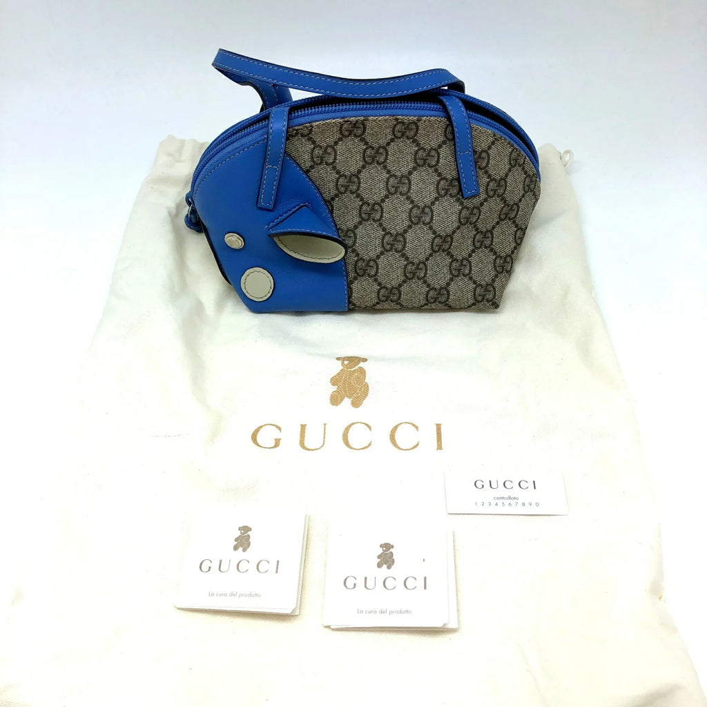 Ladies Gucci Handbag Blue ITAB3QFV27HY Leather Beige Pig RM5078D GUCCI (Good) Pre-Owned 271093 Pattern GG