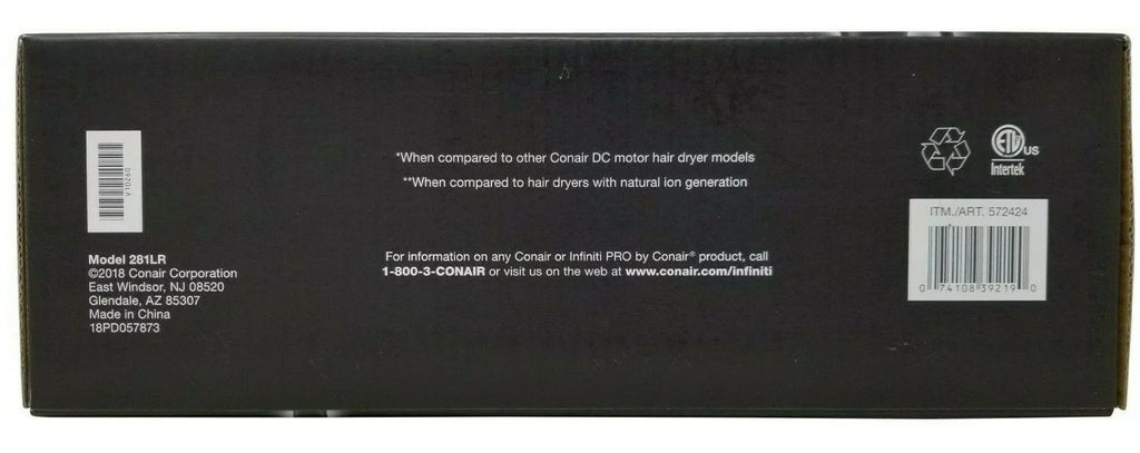 Pro Styling Watt Performance Motor Infiniti Conair 1875 AC Hair Dryer Salon Tool