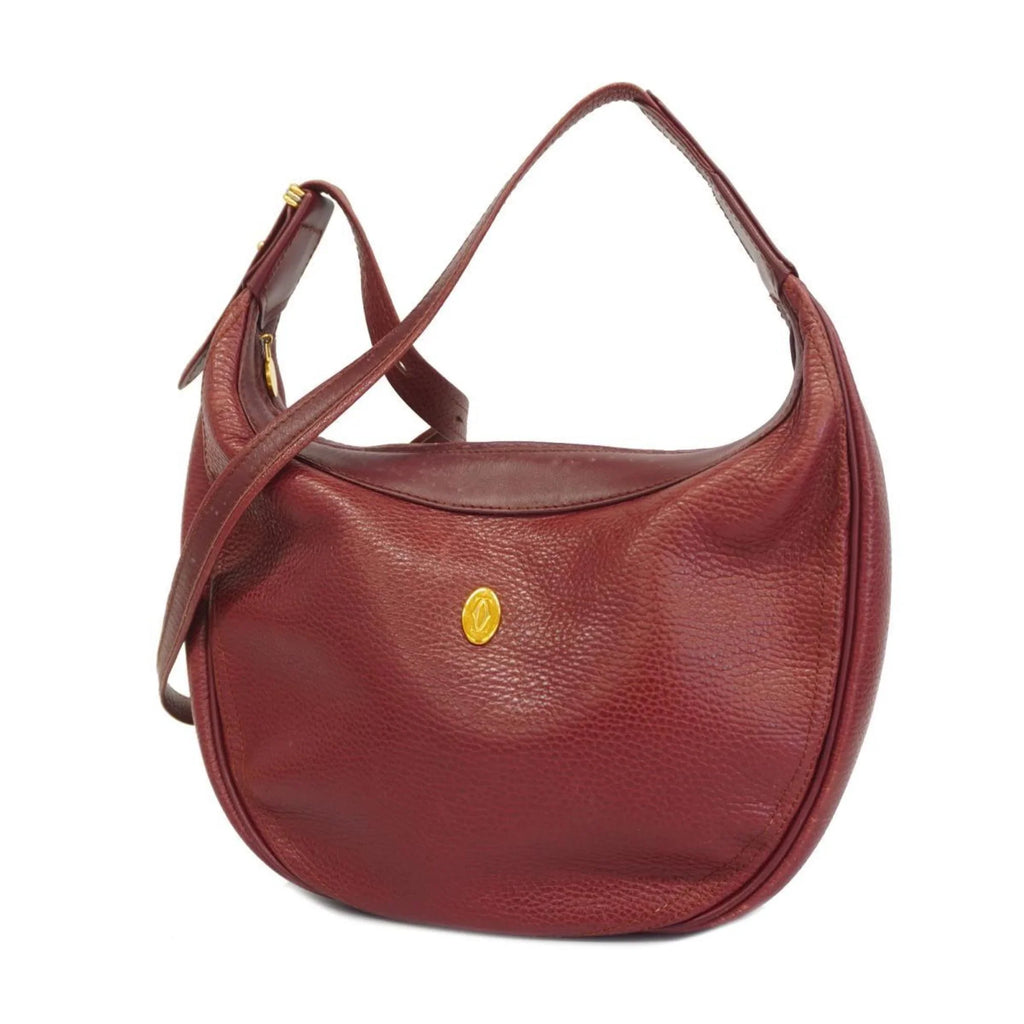 Must Cartier Bag (Good) Red Shoulder Pre-Owned Ladies Leather